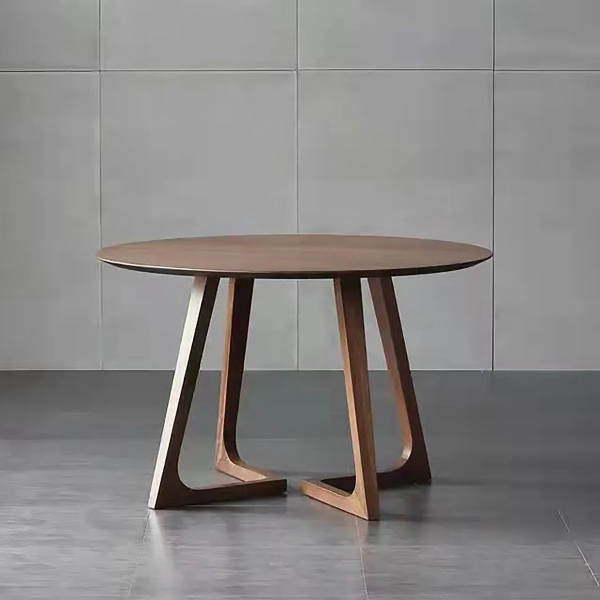 Mesa de comedor redonda de madera maciza para cuatro, mesa de comedor de estilo medieval con base, mesa de centro redonda para espacios pequeños, adecuada para comedor y sala de estar Walnut,90cm