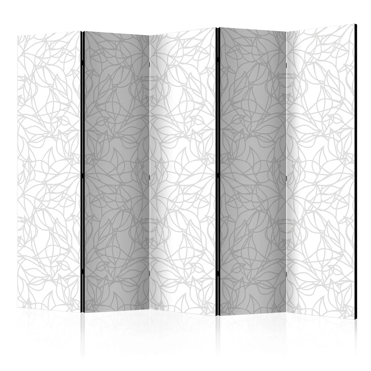 murando Biombo Acústico 225x172 cm Impresion Bilateral en el Lienzo de TNT con Espuma acústica Separador de Espacio Pared Espanol Panel Home Office Blanco Gris f-A-0772-z-c