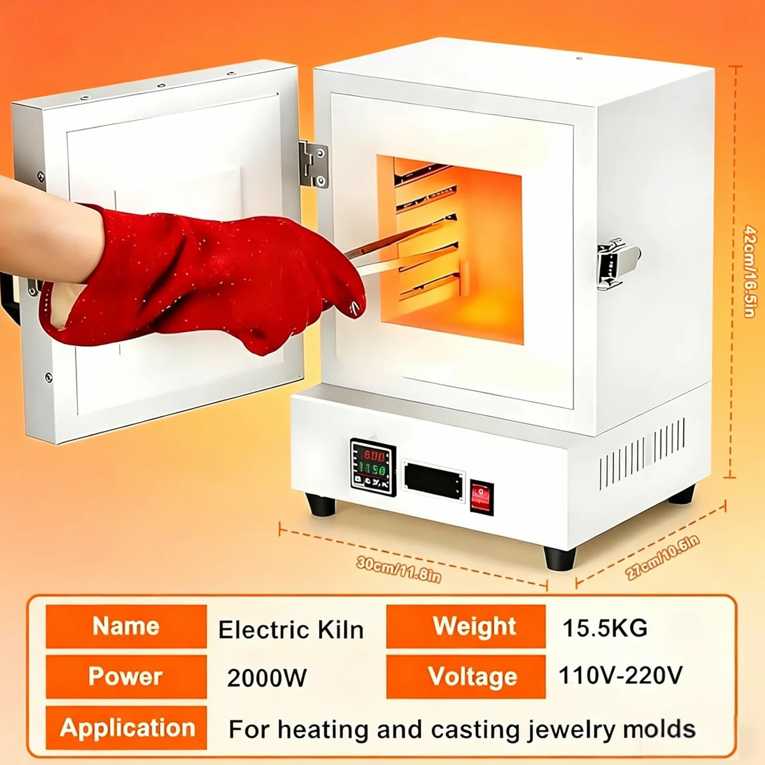 Horno eléctrico para cerámica (1150 °C)