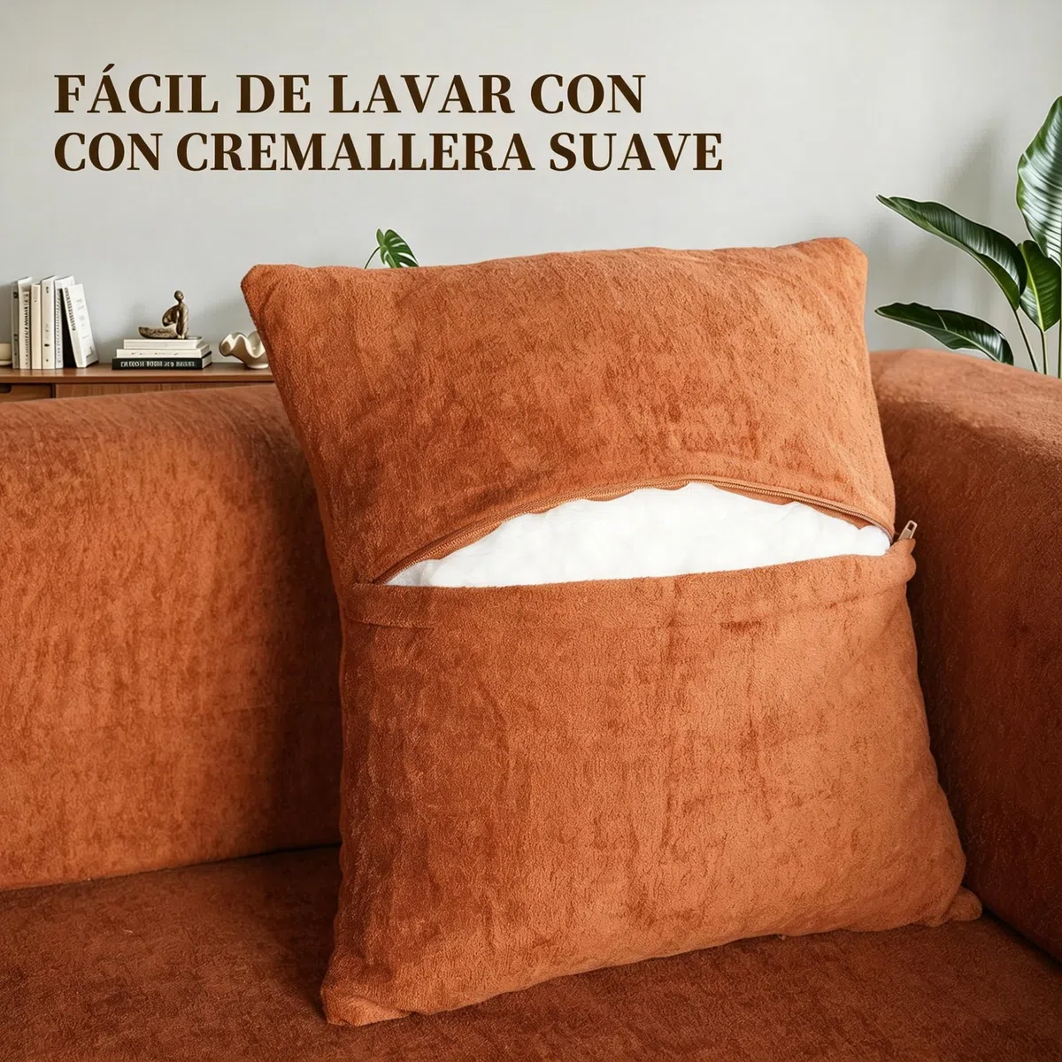 Sofá Cama 200 cm, Sofá Modular Convertible de 3 Plazas con Tejido Chenilla Suave, Sofá Plegable sin Estructura Rígida, Funda Lavable, Estructura Metálica, Naranja