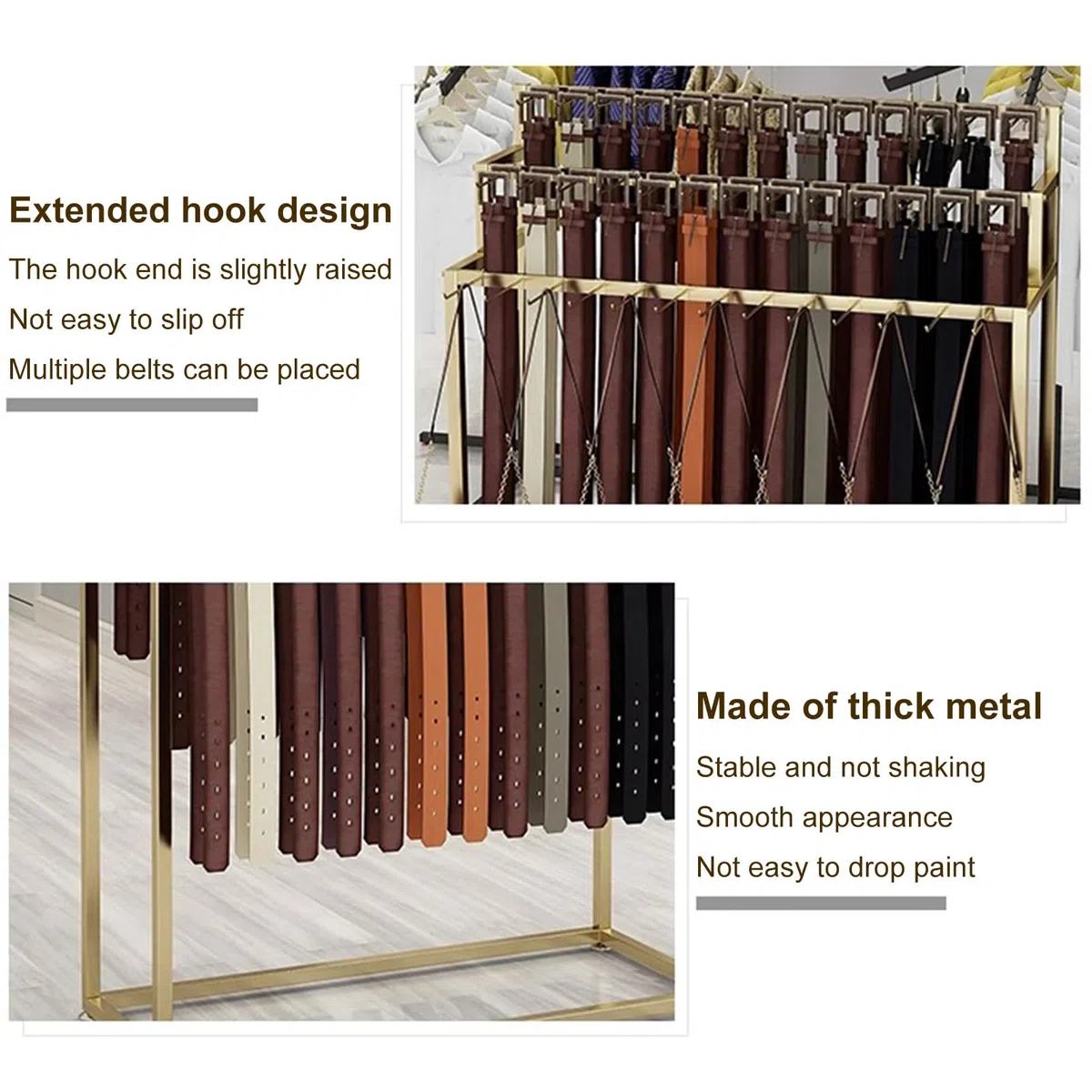 Percha de Metal de pie para cinturón, Expositor para Armario de Hombre, Moderna estantería organizadora para Corbatas, Bufandas, chales y Bolsos con Soporte para Paraguas