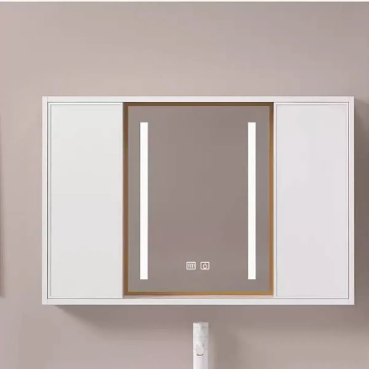 LED Espejo con Almacenaje De Maquillaje,Armario BaÃo Pared Estrecho con Interruptor Táctil,Espejo De Tocador De Baño con Luces Y Almacenamiento,Espejo De Botiquín