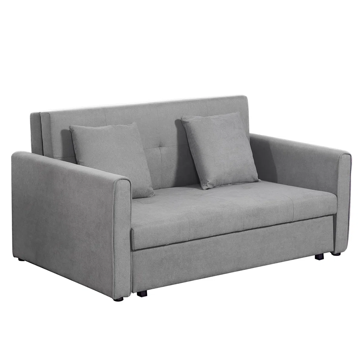 HOMCOM Sofá Cama de 2 Plazas con Almacenamient 152x101x81 cm Gris
