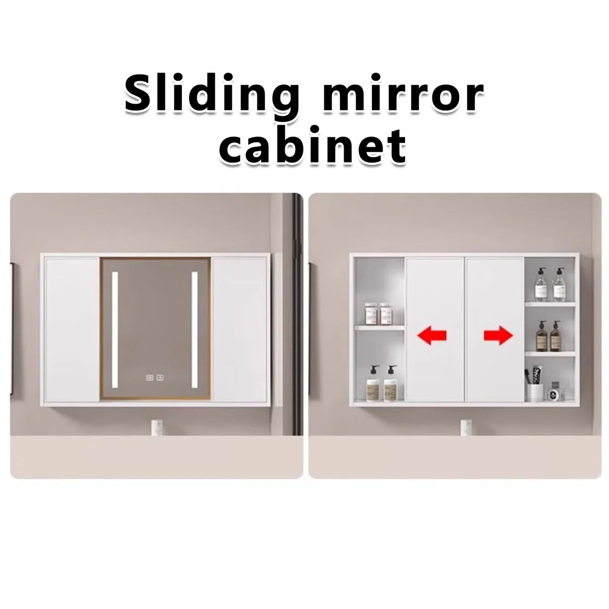 LED Espejo con Almacenaje De Maquillaje,Armario BaÃo Pared Estrecho con Interruptor Táctil,Espejo De Tocador De Baño con Luces Y Almacenamiento,Espejo De Botiquín