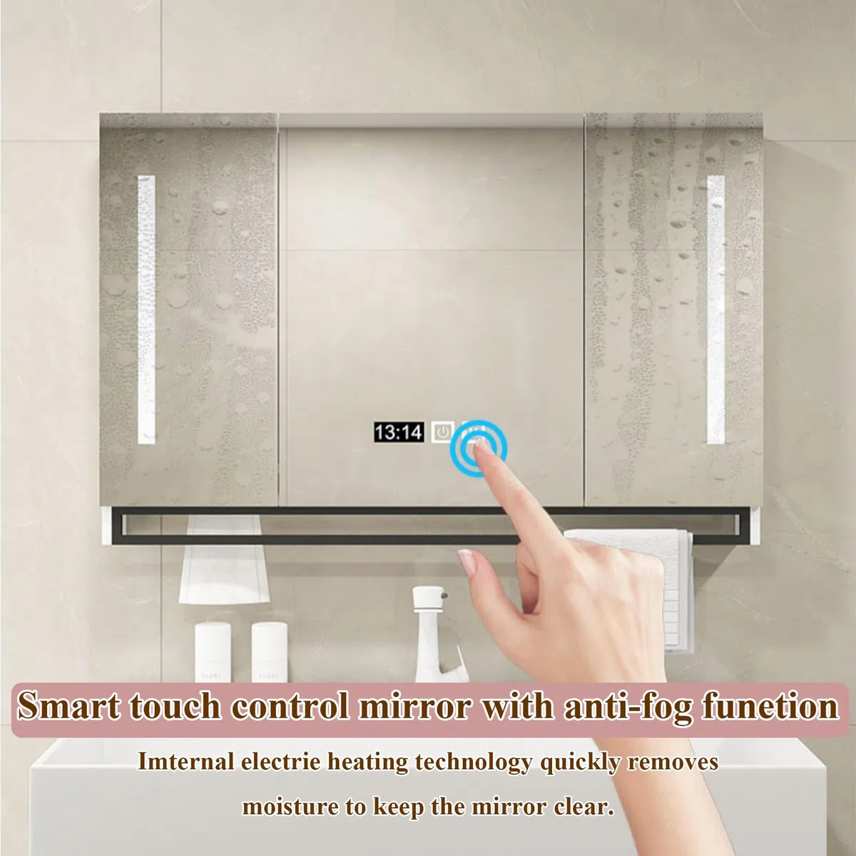 Ararmario BaÃño Pared con Espejo,Armario Baño Pared con Espejo Y Luz,Armario Espejo Baño con Luz,Espejo Baño con Luz Armario De Baño con Espejo Y Luz,Armario Baño con Espejo(Black,80cm)