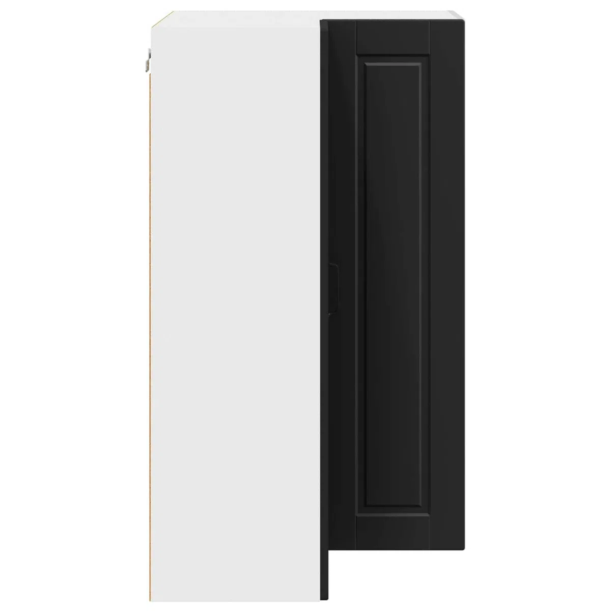 Armario esquinero de pared Porto negro de madera 57 x 57 x 100 cm con 2 puertas y 3 estantes como armario de cocina para almacenamiento y almacenamiento eficiente