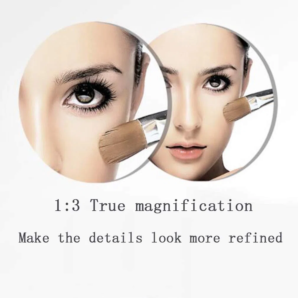 Espejo de tocador de Maquillaje con Luces, Espejo de Belleza montado en la Pared de Dos Caras, Espejo de baño con Aumento 3X, Espejo cosmético Extensible, conexión Cableada, Bronce (Bronce)